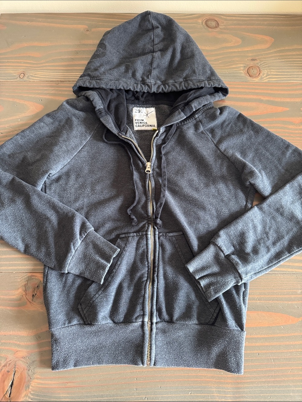 Women's Zip-Up Hooded Sweatshirt - Charcoal